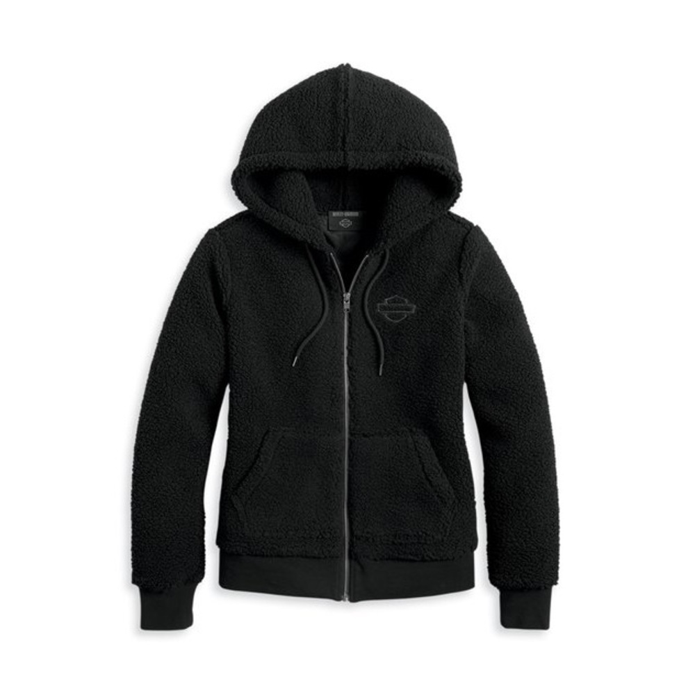 Harley Davidson Women's Enchanted Sherpa Hoodie - Black Beauty Small
